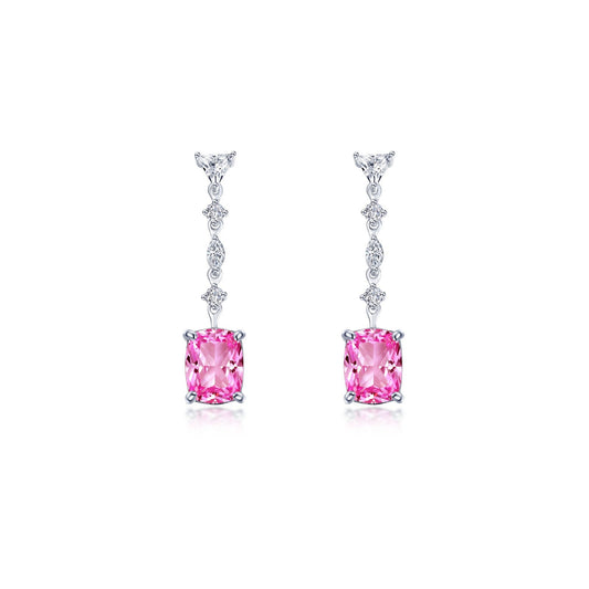 6 84 ctw fancy lab grown sapphire dangle earrings