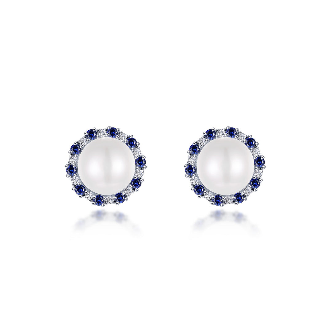 cultured freshwater pearl halo earrings
