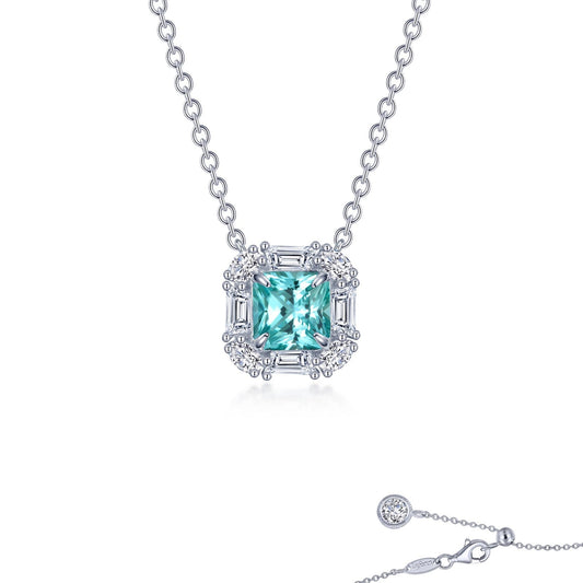 fancy lab grown sapphire halo necklace