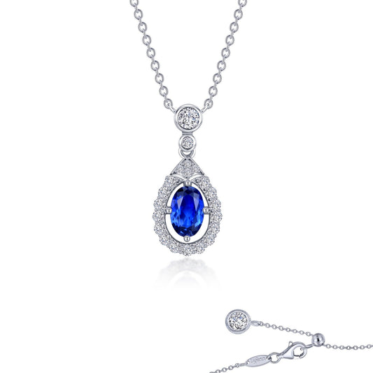 fancy lab grown sapphire halo necklace 2