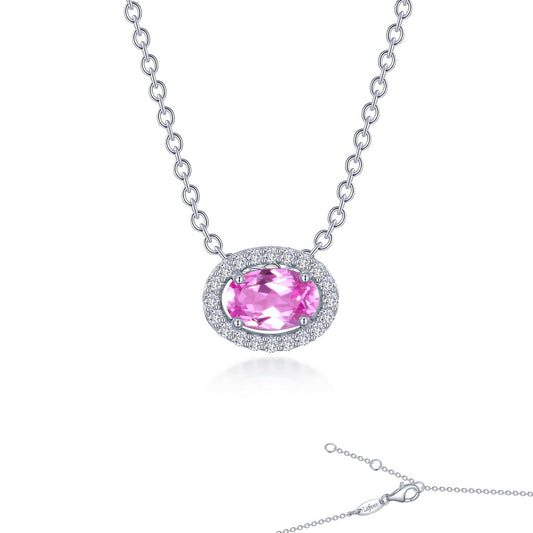 fancy lab grown sapphire halo necklace 4