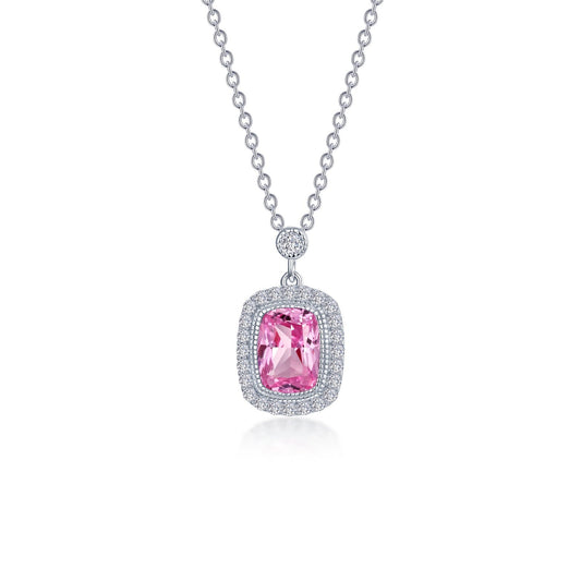 fancy lab grown sapphire halo necklace 7