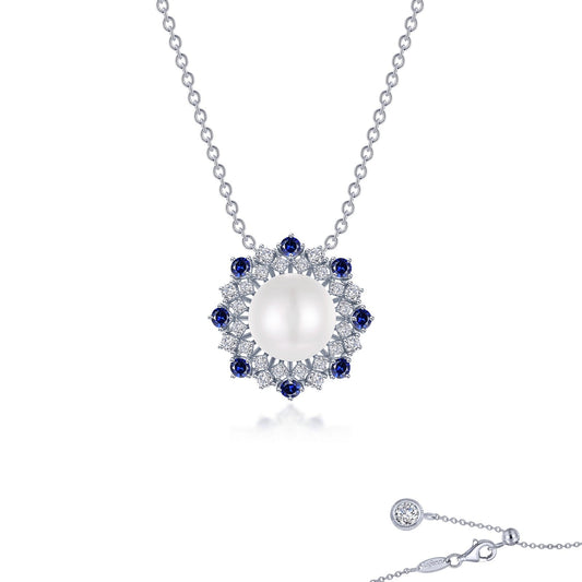 cultured freshwater pearl sunburst halo necklace