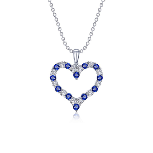fancy lab grown sapphire heart pendant necklace