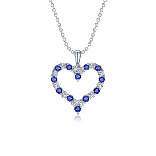 fancy lab grown sapphire heart pendant necklace