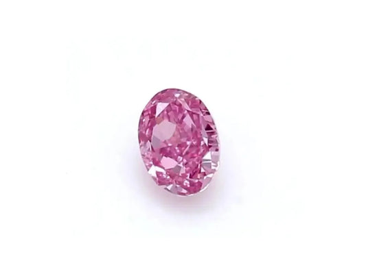 0.10ct Oval Natural Diamond (Colour Fancy Vivid Purplish Pink, Clarity VVS2, GIA Certified)
