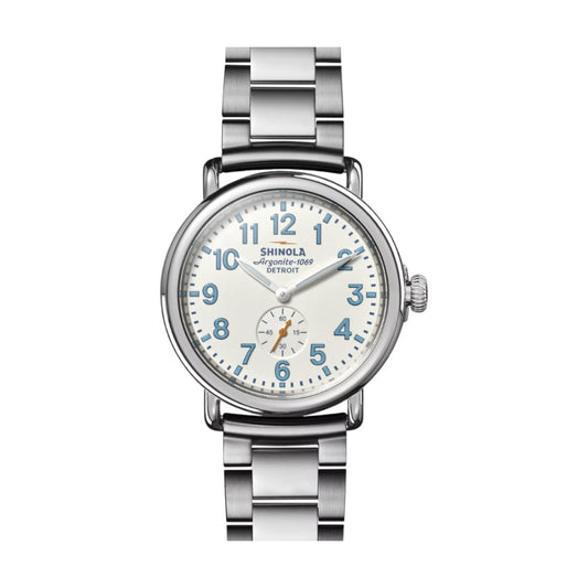 Shinola Runwell 41mm Men's Watch, White and Blue Dial S0120282831