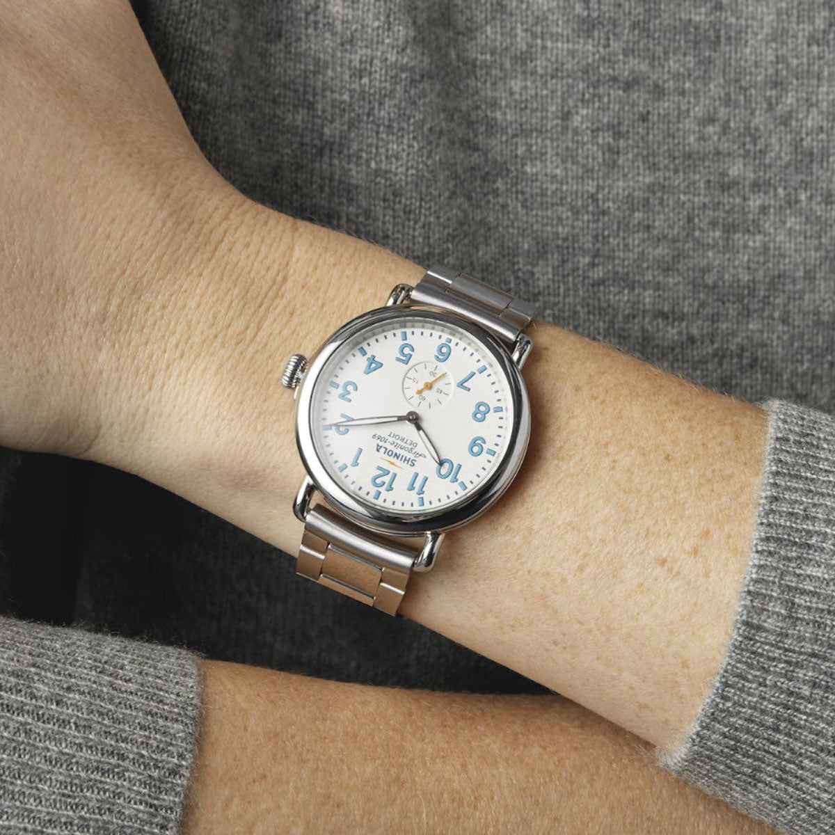 Shinola Runwell 41mm Men's Watch, White and Blue Dial S0120282831