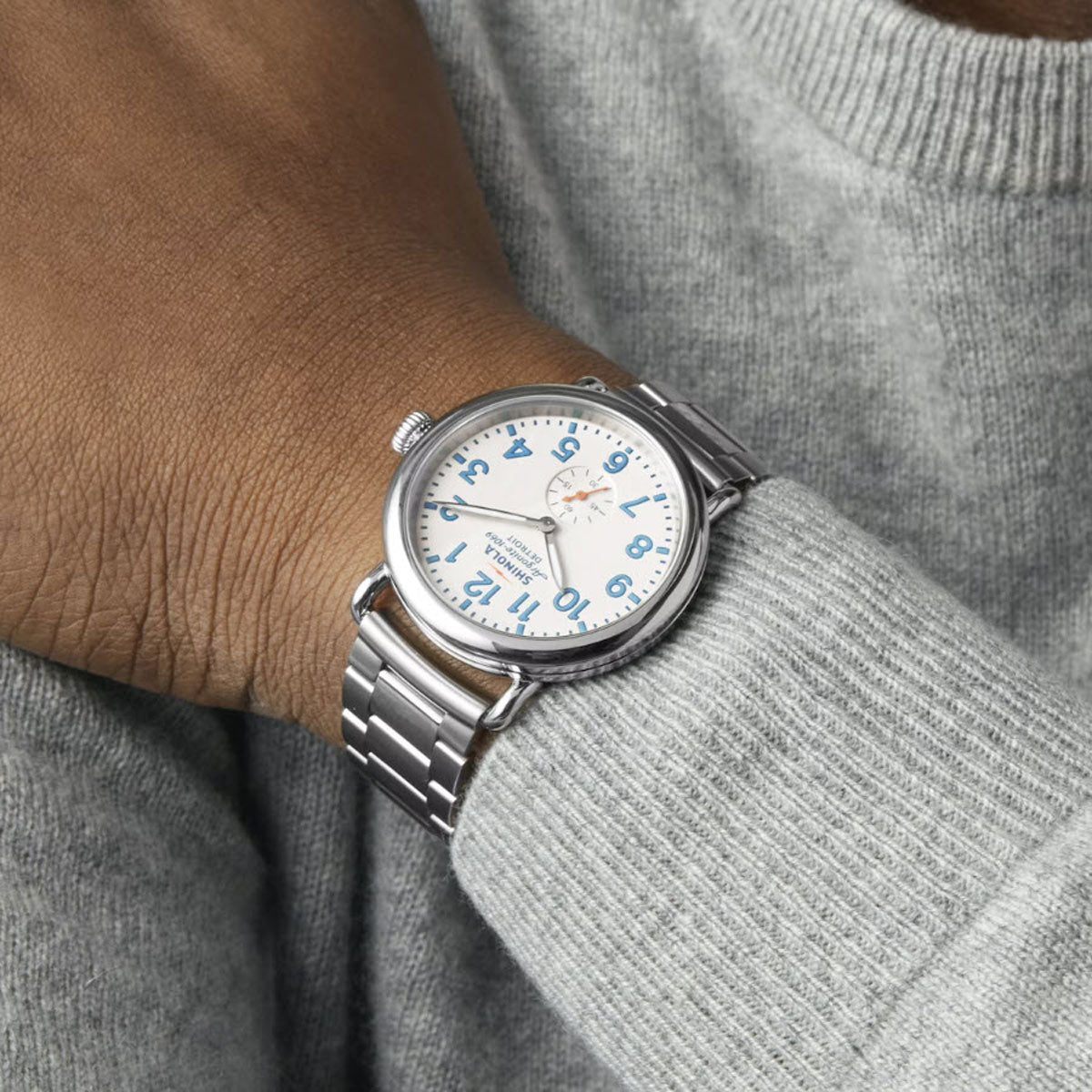 Shinola Runwell 41mm Men's Watch, White and Blue Dial S0120282831