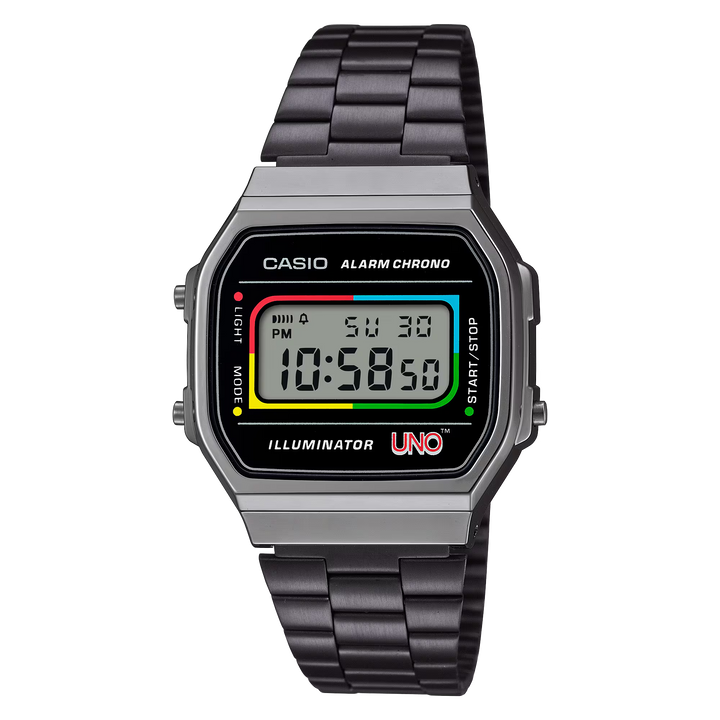 casio a168weuc 1a vintage uno collaboration model black