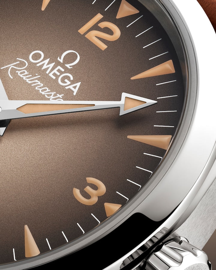 Omega Seamaster Railmaster 38 mm, steel on leather strap Self Winding Watch 235.12.38.20.13.001