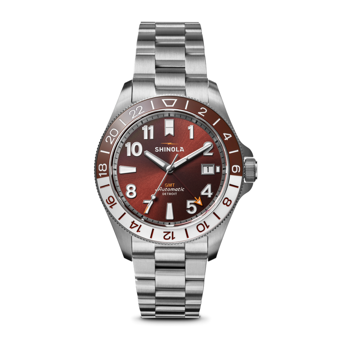 Shinola Monster GMT Automatic Watch S0120308432-1-WskBrn-40-USA