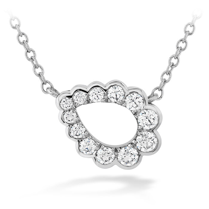 0 3 ctw aerial regal scroll teardrop necklace in 18k white gold