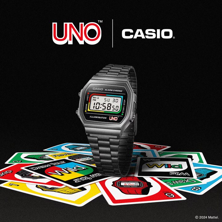 casio a168weuc 1a vintage uno collaboration model black