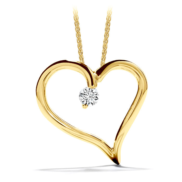 0.12 ctw. Amorous Heart Pendant Necklace in 18K White Gold