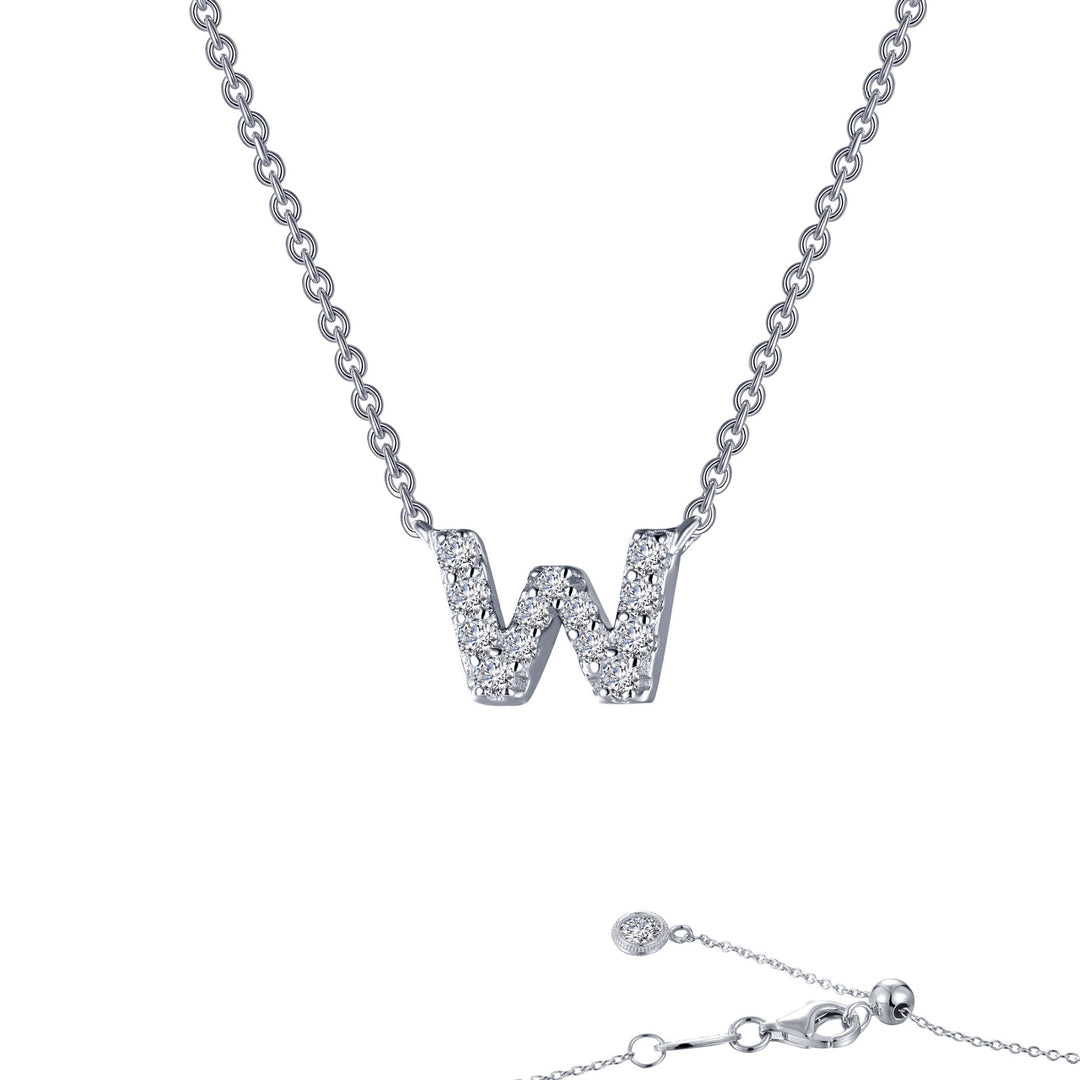 Letter W Pendant Necklace