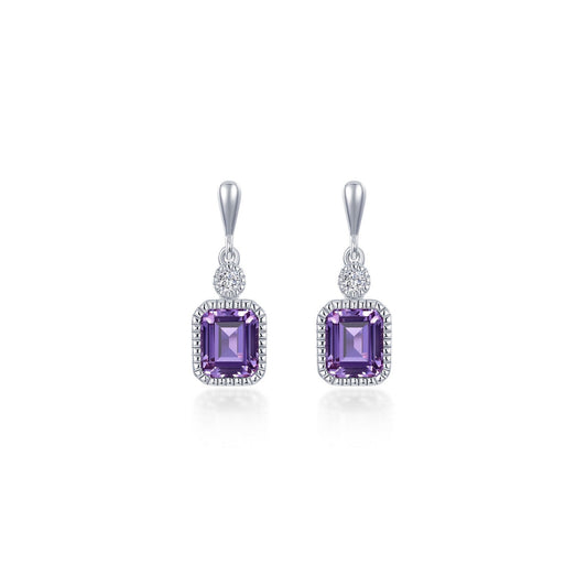 Lafonn Birthstone Emerald February Amethyst Earring BE007AMP00