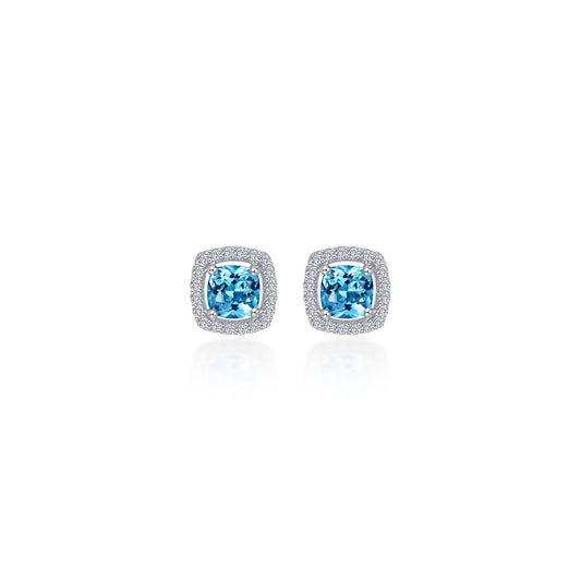 Lafonn Classic Cushion Blue Blue Topaz Earring E0329BTP00