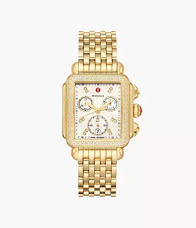 Deco 18k Gold Diamond Watch