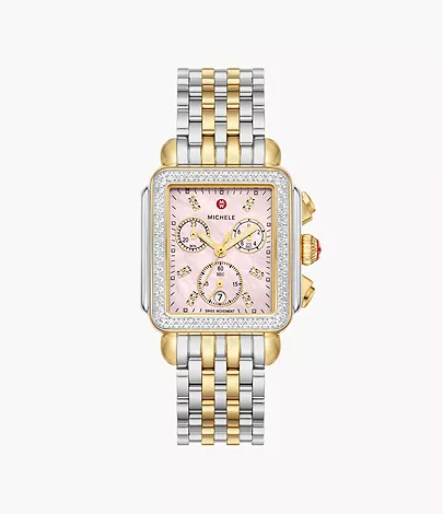 Deco Two-Tone 18K Gold-Plated Diamond Watch