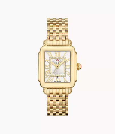 Deco Madison Mid 18K Gold Diamond Dial Watch