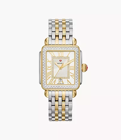 Deco Madison Diamond Two-Tone 18K Gold Diamond Dial Watch