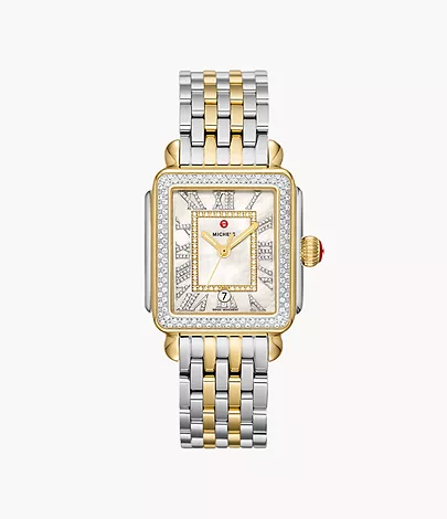 Deco Madison Two-Tone 18k Gold-Plated Diamond Watch