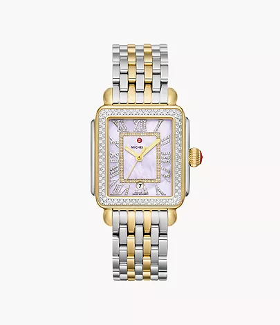 Deco Madison Two-Tone 18K Gold-Plated Diamond Watch