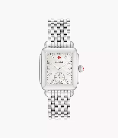 Deco Mid Stainless Diamond Dial Watch