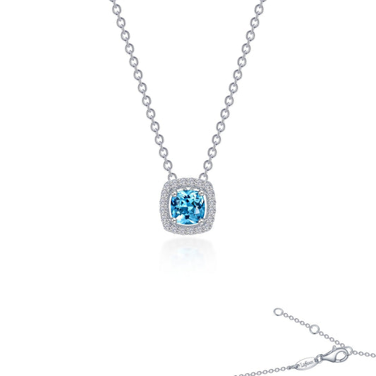 Lafonn Classic Cushion Blue Blue Topaz Necklace N0100BTP18