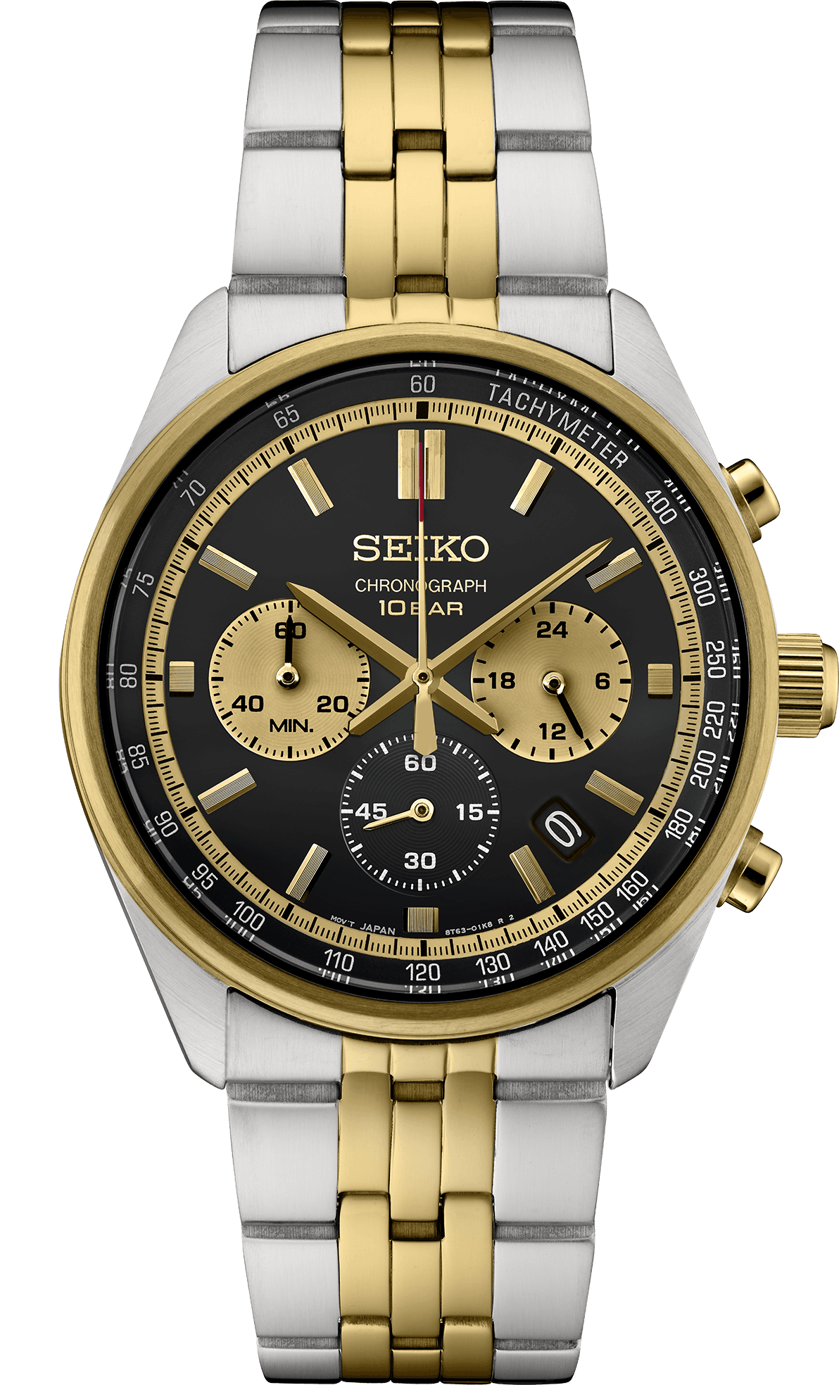【美品】 SEIKO メンズ腕時計 デイト ゴールド　コンビ　ソーラー Essentials Collection SSB430 – Safa Jewelers