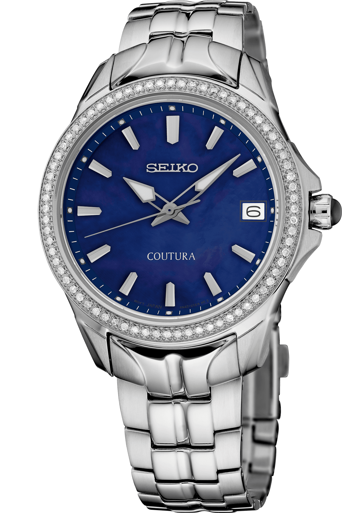 Seiko Ladies Coutura Wrist Watch Seiko Coutura Solar Ladies Watch with Textured Dial – The  main image 2
