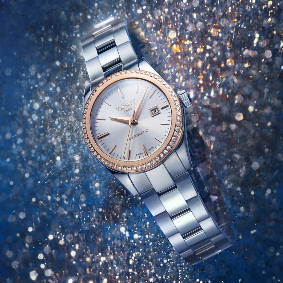 Tissot T-My Lady Automatic 18K Gold bezel – Safa Jewelers