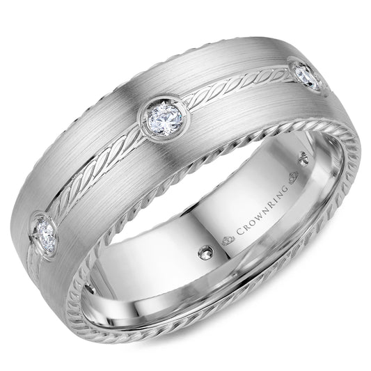 Crown Ring Wedding Band WB-001RD8W