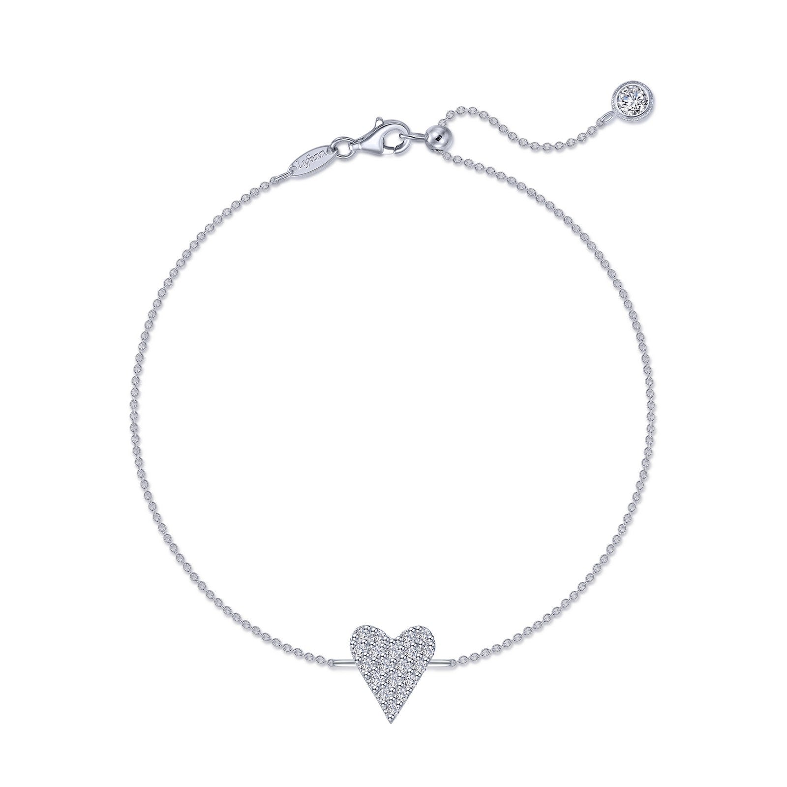 pave heart anklet