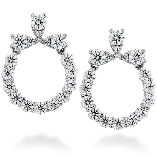 1 ctw aerial circle earrings in 18k white gold