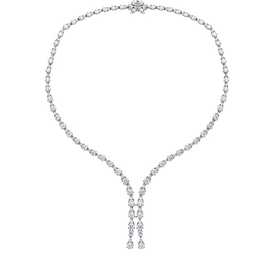 22 ctw aerial teardrop drop necklace in 18k white gold