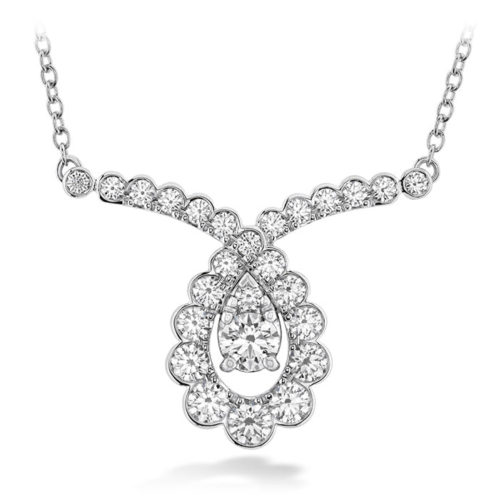 0 8 ctw aerial regal scroll drop necklace in 18k white gold