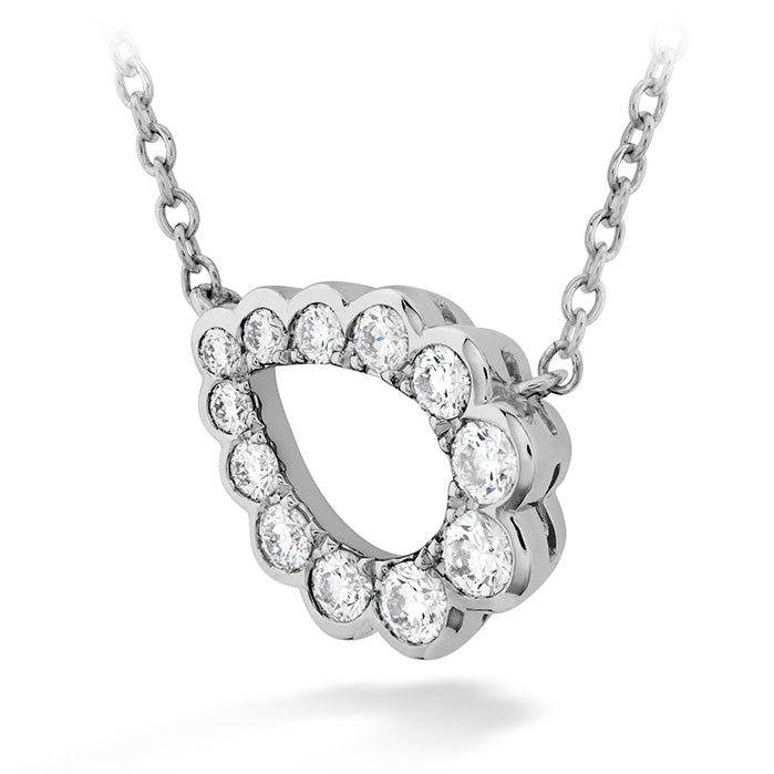 0.3 ctw. Aerial Regal Scroll Teardrop Necklace in 18K White Gold