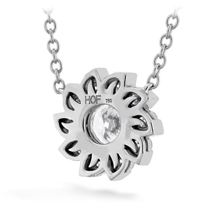 0.9 ctw. Aerial Sol Halo Necklace in 18K White Gold