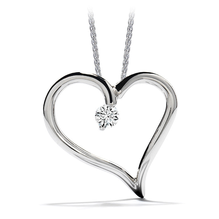 0 12 ctw amorous heart pendant necklace in 18k white gold
