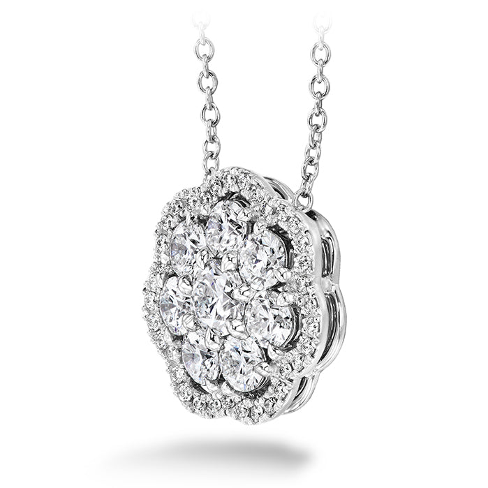 1 45 ctw aurora cluster pendant in 18k white gold