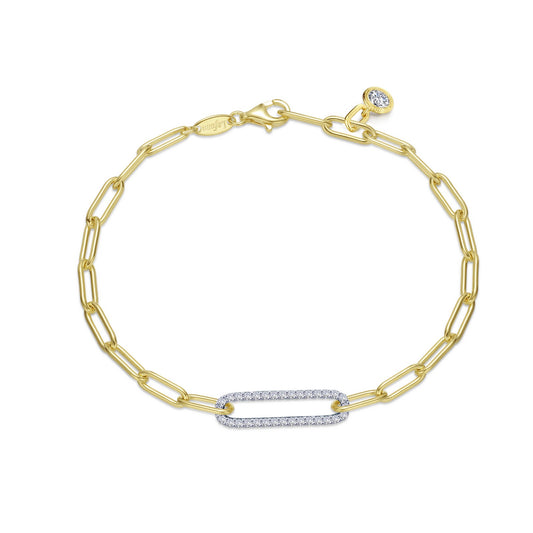 0 57 ctw 2 tone paperclip bracelet