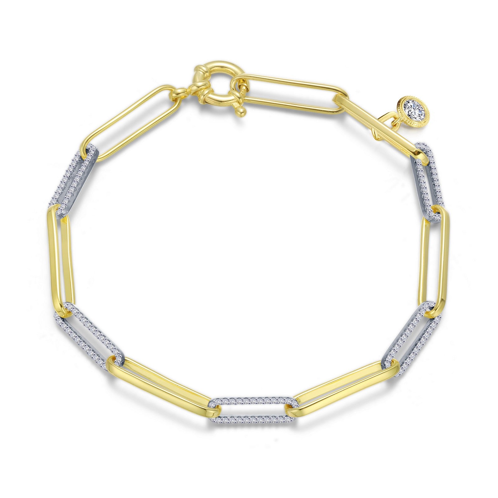 1 65 ctw 2 tone paperclip bracelet