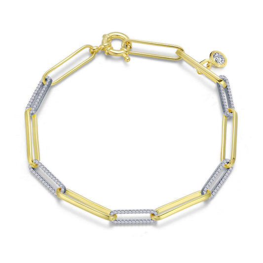1 65 ctw 2 tone paperclip bracelet