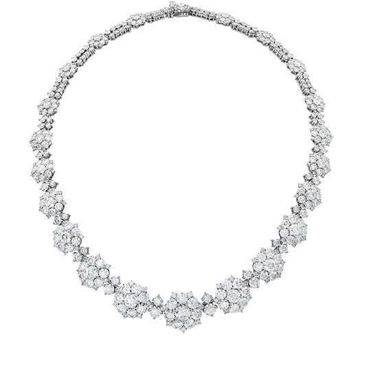 39 ctw beloved cluster necklace in 18k white gold
