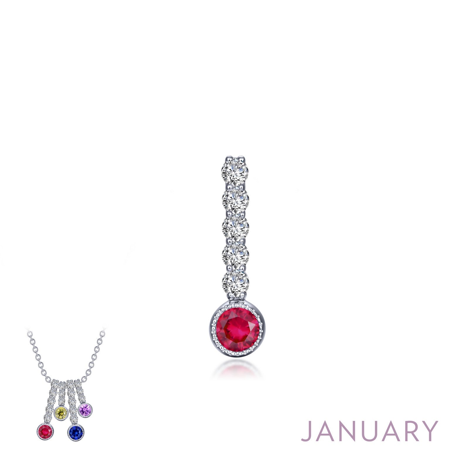 january birthstone love pendant 2