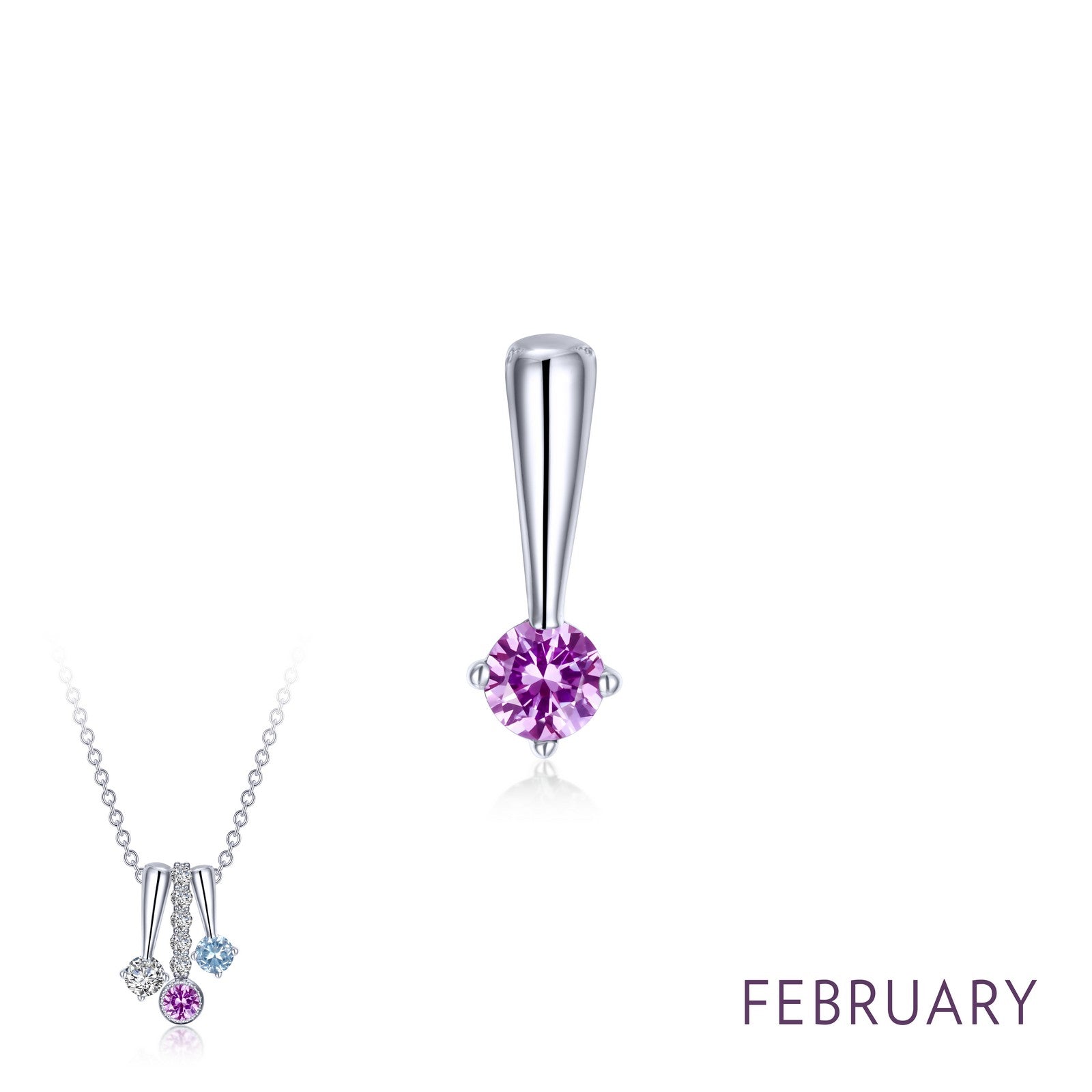 february birthstone love pendant 1
