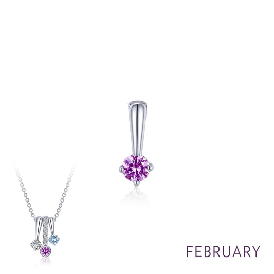 february birthstone love pendant