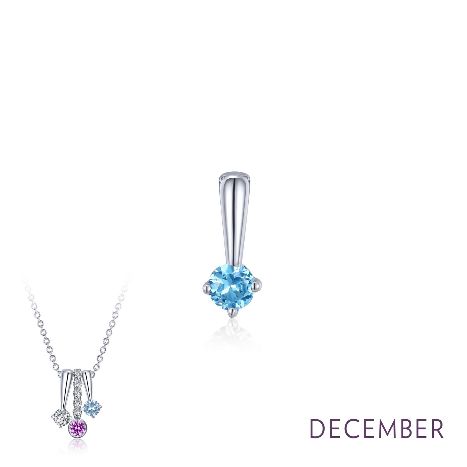 december birthstone love pendant